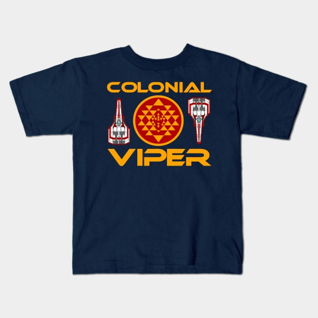 Colonial Viper Kids T-Shirt by Meta Cortex